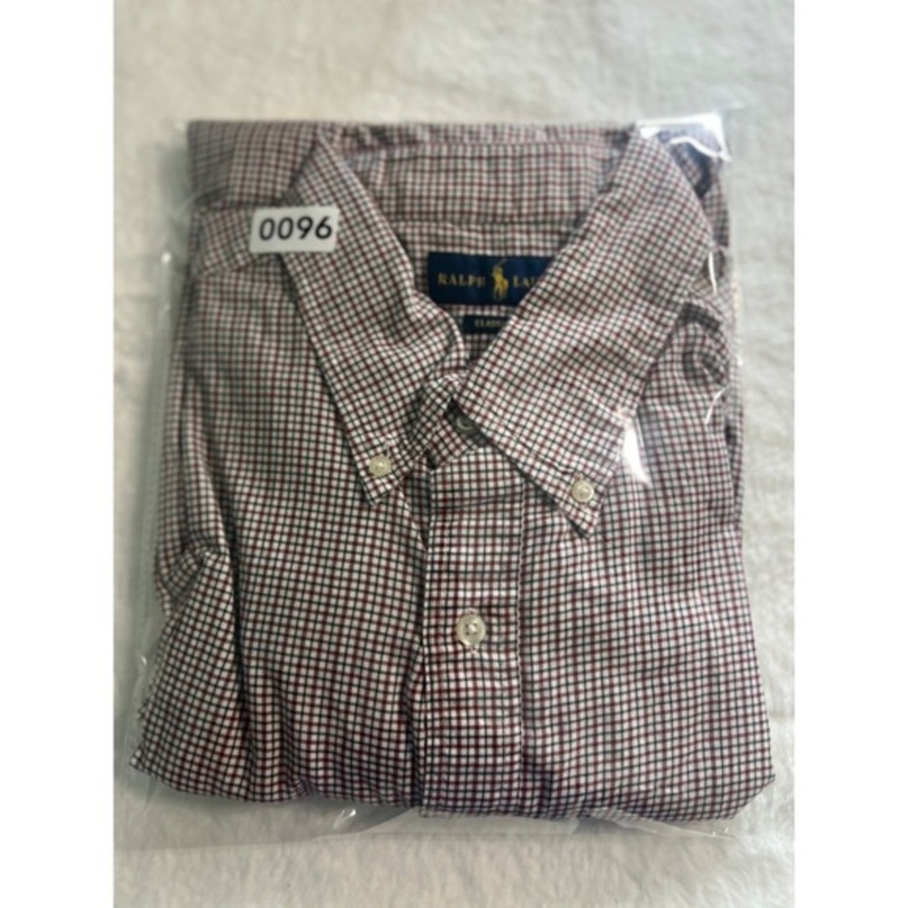 Ralph Lauren Classic Fit L/S Shirt Button Down Men's Sz XL TG Green, Red & White - Picture 8 of 8
